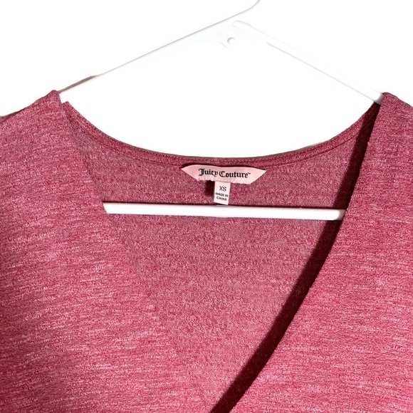 Y2K Juicy Couture Red Dolman Sleeve Front Twist Hem Short Sleeve Shirt - Picture 5 of 16